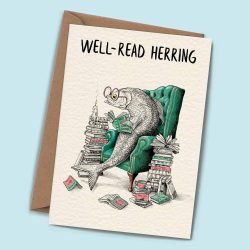 ‘Well-Read Herring’ Greeting Card