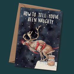 ‘Naughty Reindeer’ Greeting Card