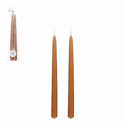 Dinner candle brown 2 pieces – h29xd2,2cm