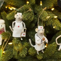 Doctor Mouse Felt Christmas Decoration