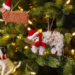 Festive Daschund Hanging Christmas Tree Decoration