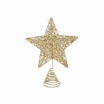 Gold Glitter Wire Mesh Tree Top Star