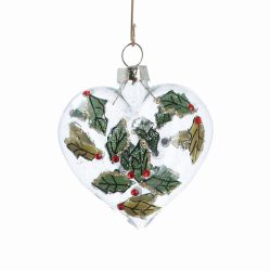Clear Glass Heart with Diamante Holly