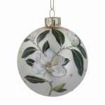 Matt Cream Glass Magnolia Ball