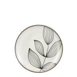 Tabo Leaf Grey Breakfast Plate