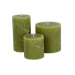 Olive Green Pillar Candle 7.5cm