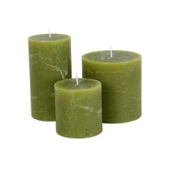 Olive Green Pillar Candle 10cm