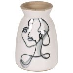 White Face Terracotta Vase