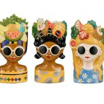 Pot Blue Yellow Orange Assorted