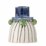 Tacana Candle Holder, Blue, Stoneware