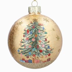 Gold Leaf Nostalgic Tree Glass Bauble