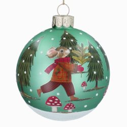 Woodland Mouse Glass Bauble
