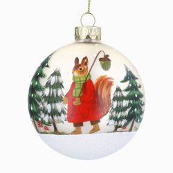Woodland Squirrel Glass Bauble