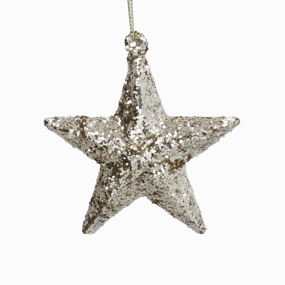 Gold Glitter Star Ornament