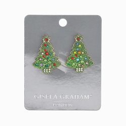 Jewelled Christmas Tree Earrings