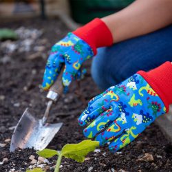 Blue Dinosaur Kids Gardening Gloves