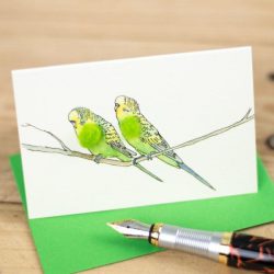 Mini Bird 29, Budgies – green