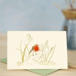 Mini Snowdrops and Robin Card