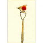 Mini Robin on a Spade Card