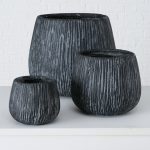 Plant pot Paloma, Concrete, Fiberglass mixed materials black
